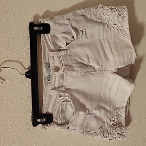 White denim shorts